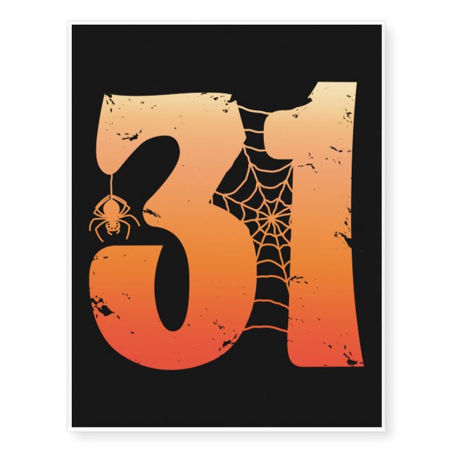 Halloween Costume - Spooky Spider Web Oct. 31st Temporary Tattoos (Front)