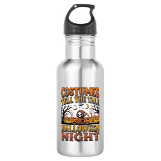 Halloween Costume Story Vintage Graveyard Typograp Stainless Steel Water Bottle