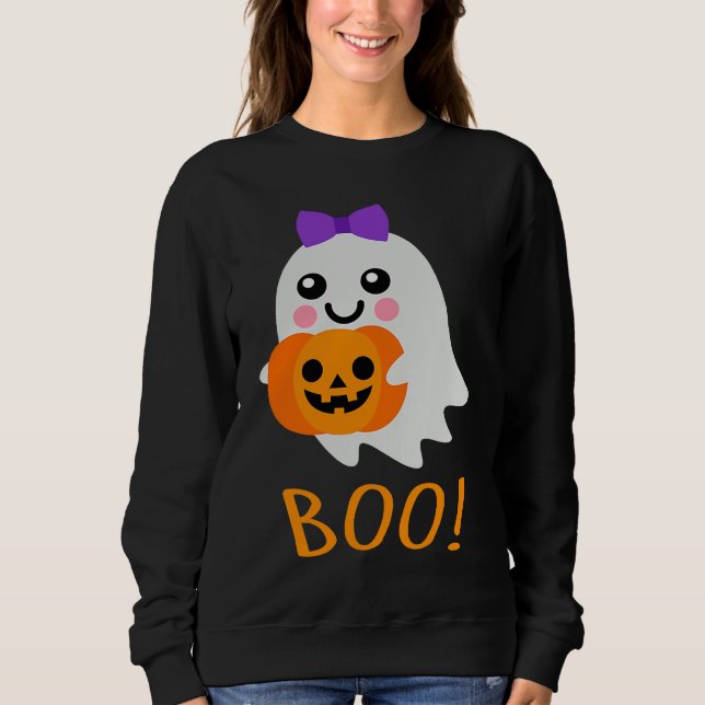 Halloween Costume  Sweet Ghost Jack o Lantern Sweatshirt (Front)