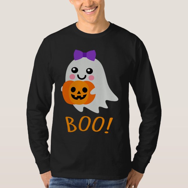 Halloween Costume  Sweet Ghost Jack o Lantern T-Shirt (Front)