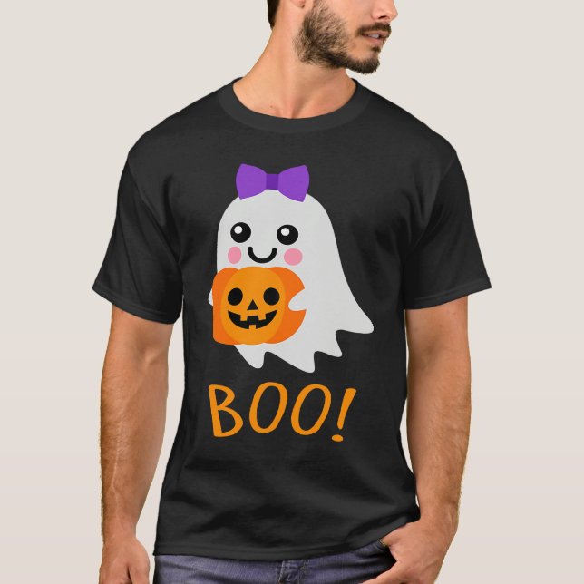 Halloween Costume  Sweet Ghost Jack o Lantern T-Shirt (Front)