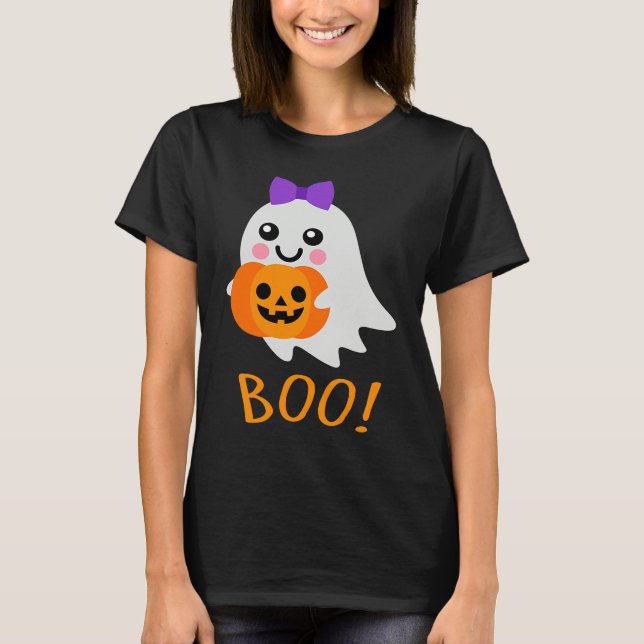 Halloween Costume  Sweet Ghost Jack o Lantern T-Shirt (Front)