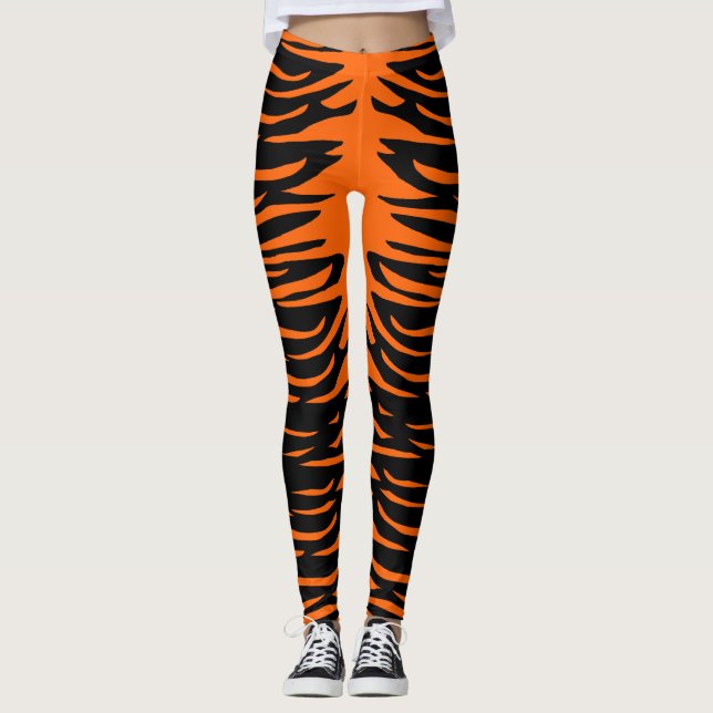Halloween Costume Tiger Stripes Leggings (Front)