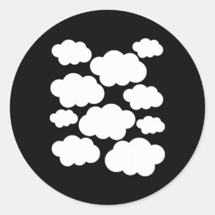 Halloween Costume White Clouds Classic Round Sticker