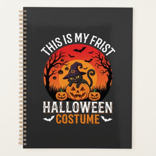 Halloween Costume Witch Cat and Pumpkin Vector Des Planner