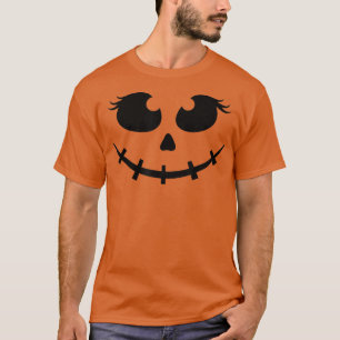 Halloween Costume Women Girls Jack O Lantern Pumpk T-Shirt