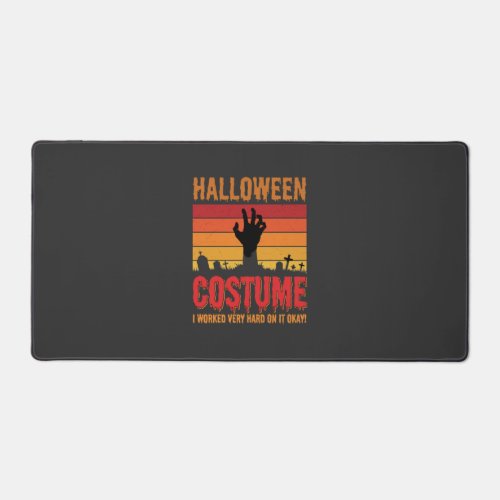 Halloween Costume Zombie Graveyard Retro Horror De Desk Mat