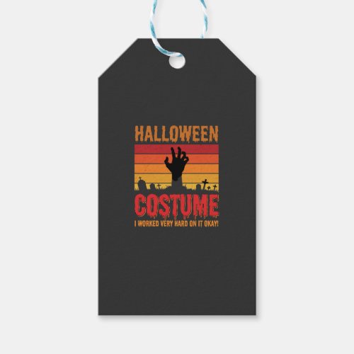 Halloween Costume Zombie Graveyard Retro Horror De Gift Tags