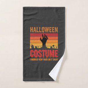 Halloween Costume Zombie Graveyard Retro Horror De Hand Towel