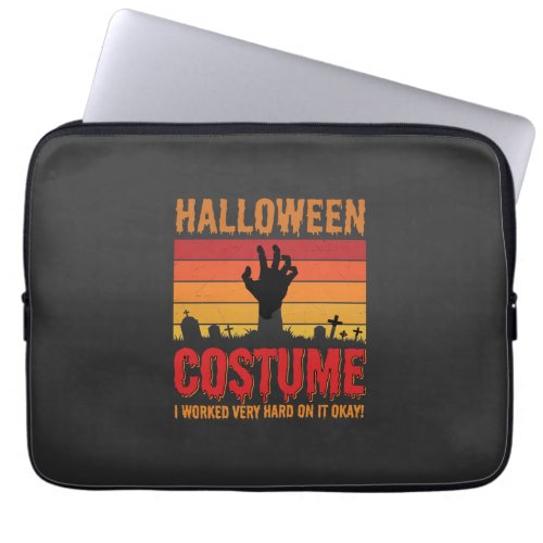 Halloween Costume Zombie Graveyard Retro Horror De Laptop Sleeve