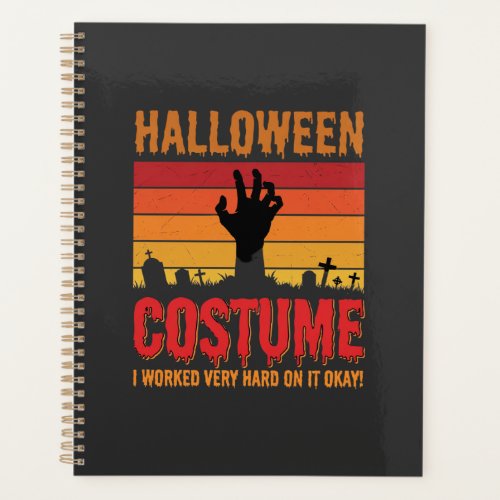 Halloween Costume Zombie Graveyard Retro Horror De Planner