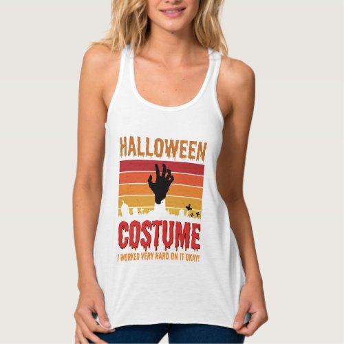 Halloween Costume Zombie Graveyard Retro Horror De Tank Top