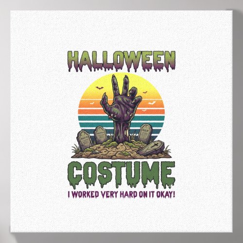 Halloween Costume Zombie Hand Graveyard Tombstones Canvas Photo Tile