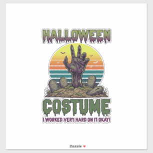 Halloween Costume Zombie Hand Graveyard Tombstones Sticker