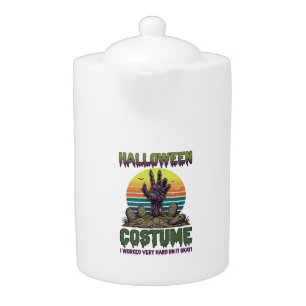 Halloween Costume Zombie Hand Graveyard Tombstones Teapot