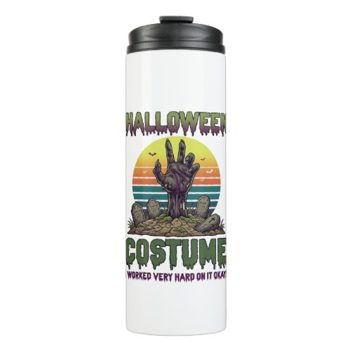 Halloween Costume Zombie Hand Graveyard Tombstones Thermal Tumbler