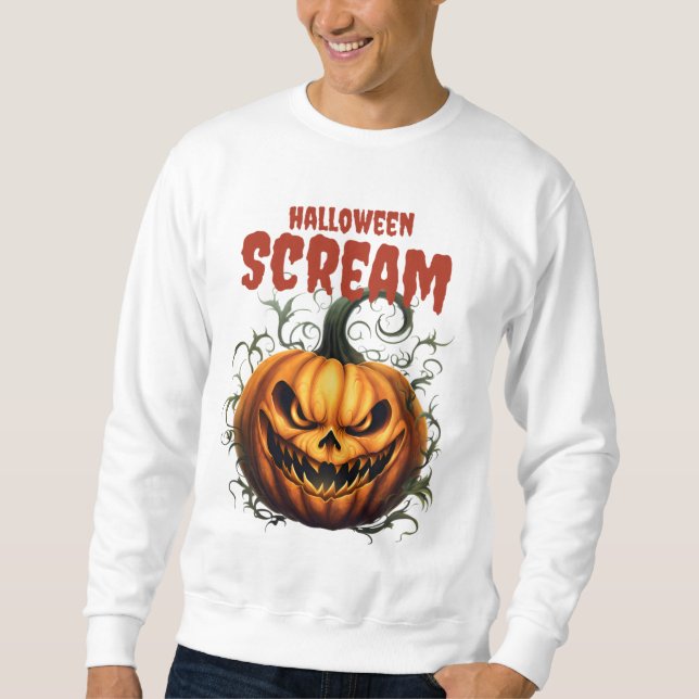 Halloween Costumes and Spooky with Scary Quotes Sweatshirt (Front)