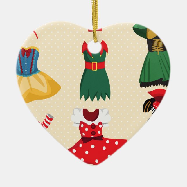 halloween costumes ceramic ornament (Front)