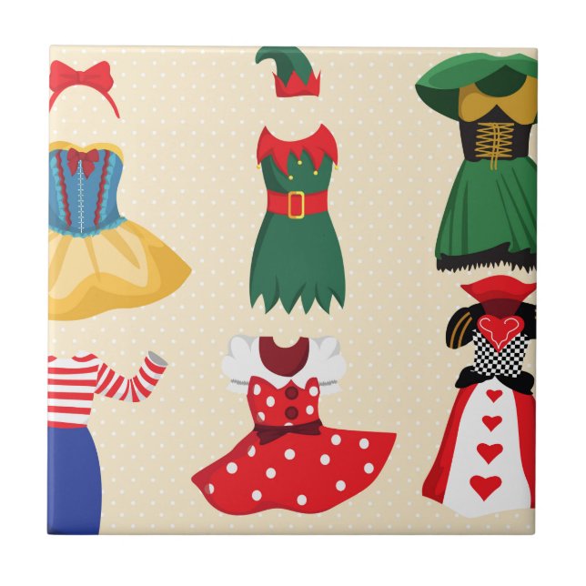 halloween costumes ceramic tile (Front)