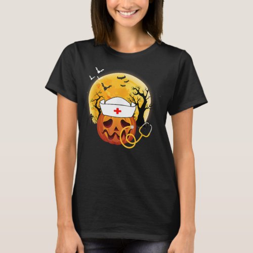 Halloween Costumes Pumpkin Scrubs Gifts For Nurse  T_Shirt