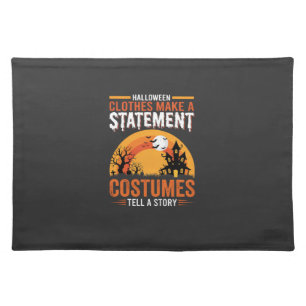 Halloween Costumes Statement Haunted House Design Cloth Placemat