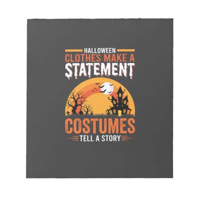 Halloween Costumes Statement Haunted House Design Notepad (Front)