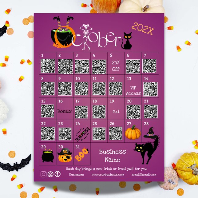 Halloween Countdown Advent Calendar Business Promo Announcement (Halloween Countdown Advent Calendar Business Promo Announcement)
