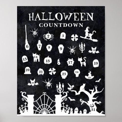 Halloween Countdown October 31 Day Calendar Poster