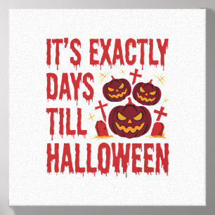 Halloween Countdown Pumpkins Graveyard Horror Typo Canvas Photo Tile