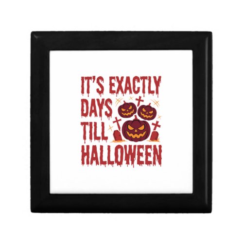 Halloween Countdown Pumpkins Graveyard Horror Typo Gift Box