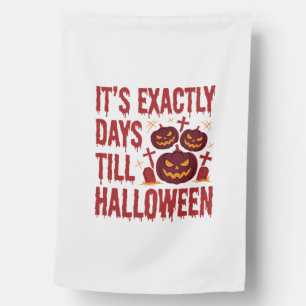 Halloween Countdown Pumpkins Graveyard Horror Typo House Flag
