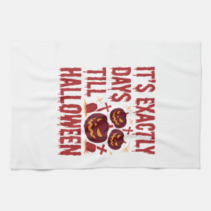Halloween Countdown Pumpkins Graveyard Horror Typo Kitchen Towel