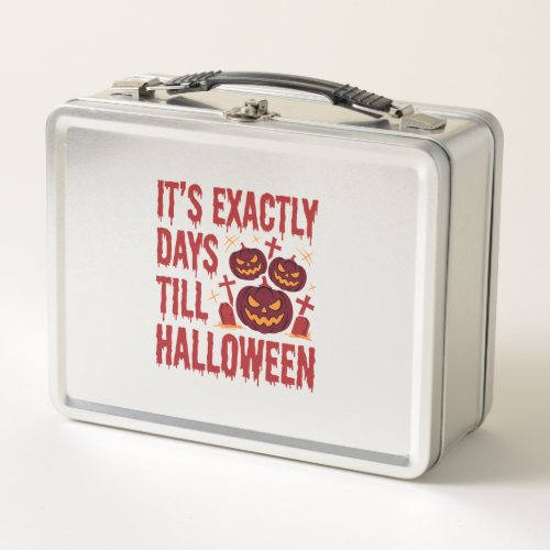 Halloween Countdown Pumpkins Graveyard Horror Typo Metal Lunch Box