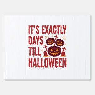 Halloween Countdown Pumpkins Graveyard Horror Typo Sign