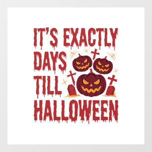 Halloween Countdown Pumpkins Graveyard Horror Typo Window Cling