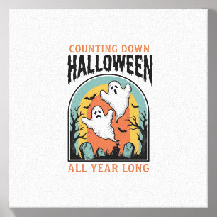 Halloween Countdown Shirt Vintage Graveyard Graphi Canvas Photo Tile