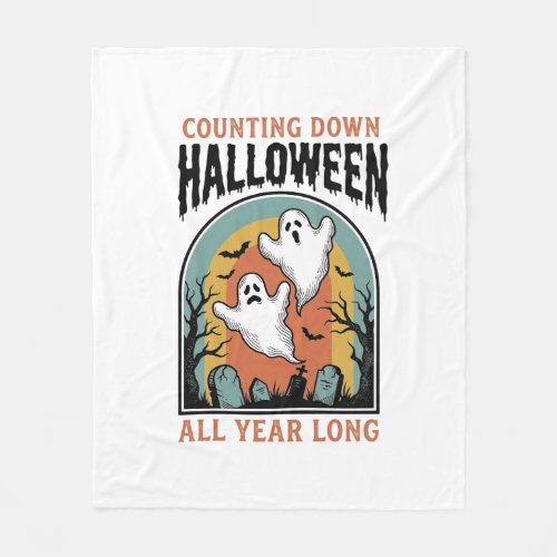 Halloween Countdown Shirt Vintage Graveyard Graphi Fleece Blanket