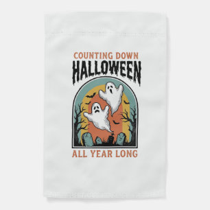 Halloween Countdown Shirt Vintage Graveyard Graphi Garden Flag