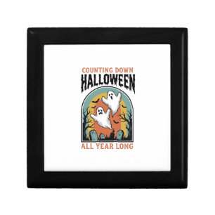 Halloween Countdown Shirt Vintage Graveyard Graphi Gift Box