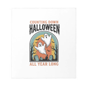 Halloween Countdown Shirt Vintage Graveyard Graphi Notepad