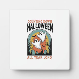 Halloween Countdown Shirt Vintage Graveyard Graphi Plaque