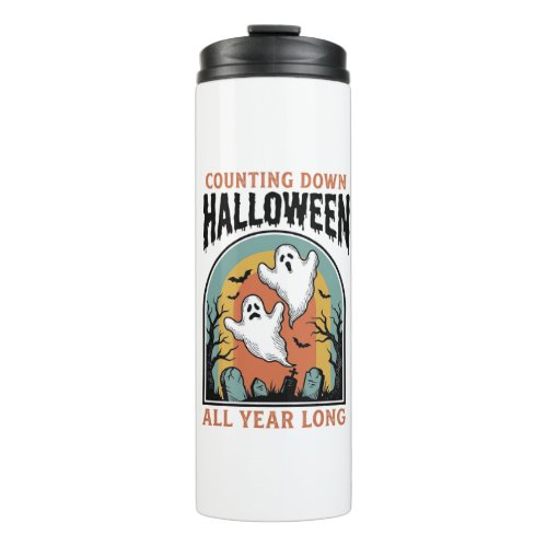 Halloween Countdown Shirt Vintage Graveyard Graphi Thermal Tumbler