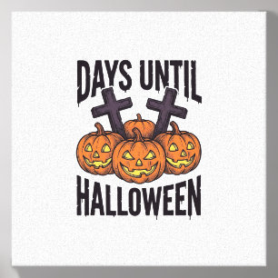 Halloween Countdown Shirt Vintage Pumpkin Design_1 Canvas Photo Tile