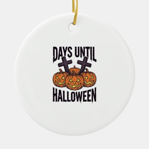 Halloween Countdown Shirt Vintage Pumpkin Design_1 Ceramic Ornament