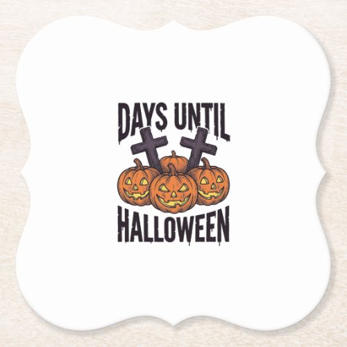 Halloween Countdown Shirt Vintage Pumpkin Design_1 Paper Coaster