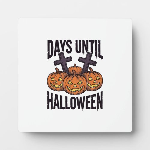 Halloween Countdown Shirt Vintage Pumpkin Design_1 Plaque