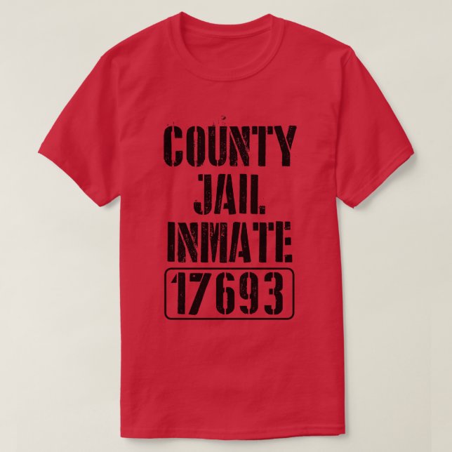 Halloween County Jail Inmate Orange Prisoner T-Shirt (Design Front)