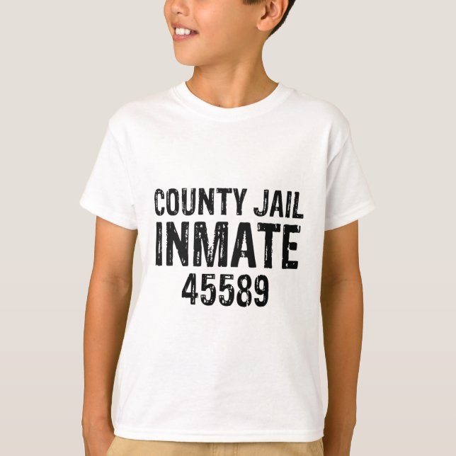 Halloween County Jail Inmate Prisoner Costume Part T-Shirt (Front)