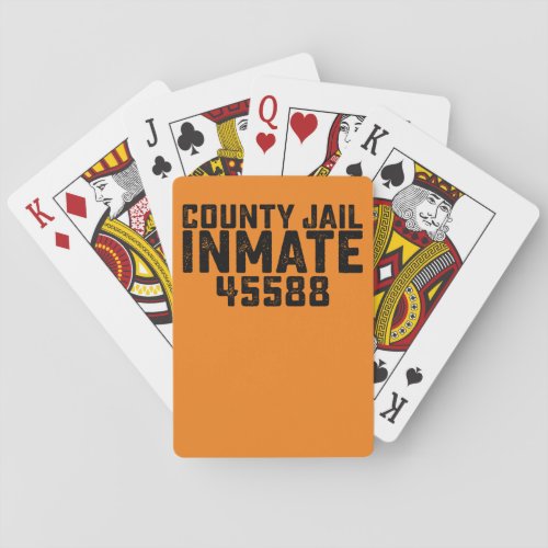 Halloween County Jail Inmate Prisoner Orange Costu Playing Cards