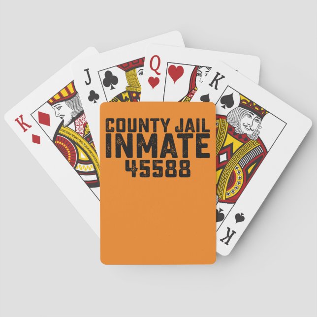 Halloween County Jail Inmate Prisoner Orange Costu Poker Cards (Back)